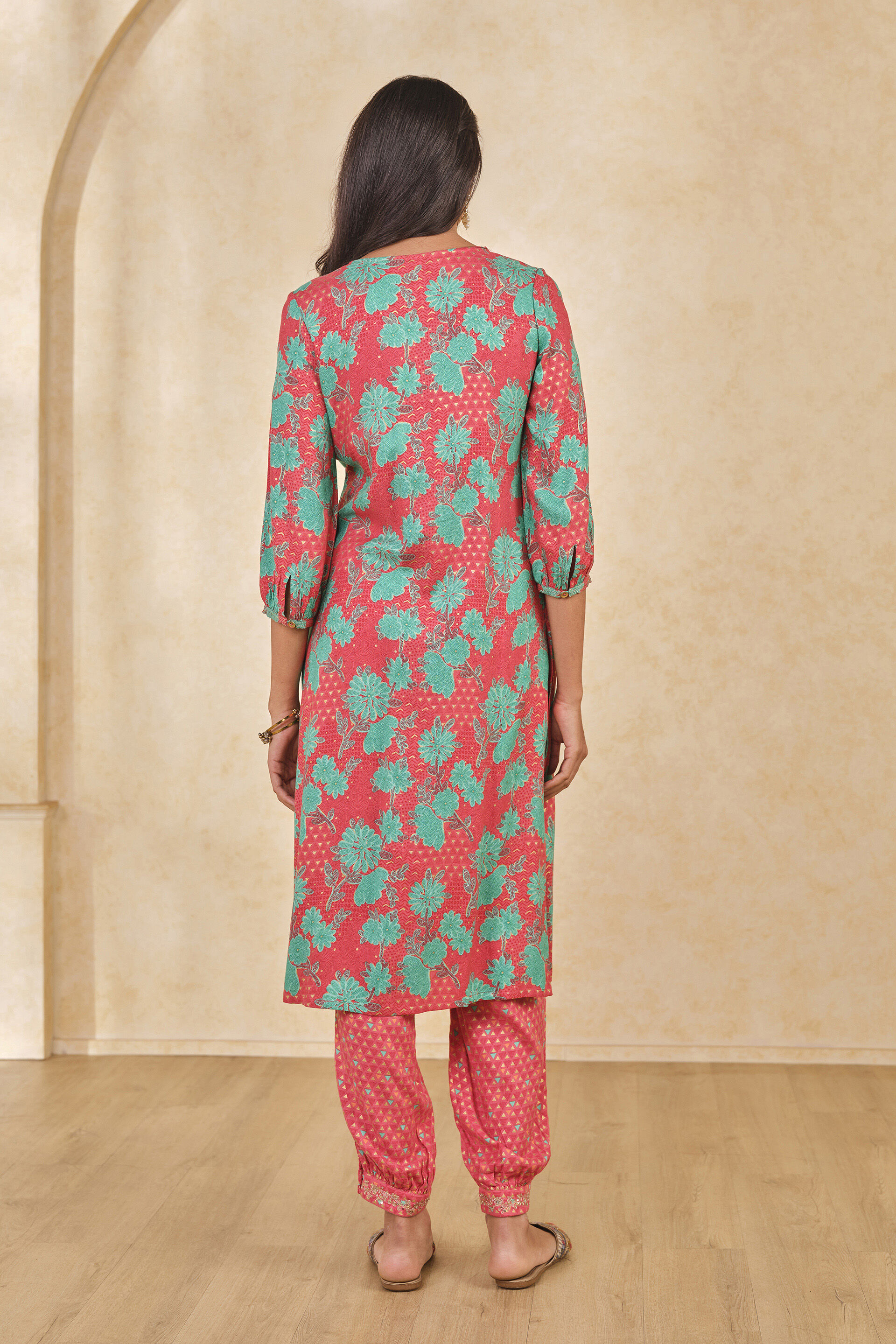 The Khushboo Kurta Set, Coral, image 6